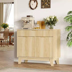 33 Sideboard Buffet Cabinet, Fluted Coffee Bar Cabinet with Gold Handles, Wooden Media Console Table, Accent Credenza for Living Room Kitchen Home