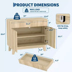 Buffet de rangement 33", armoire de bar à café cannelée avec poignées dorées, meuble console média en bois, desserte d'appoint pour salon, cuisine, maison