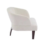 Fauteuil moderne avec dossier rond et pieds en bois, d'inspiration Mid-Century, pour salon