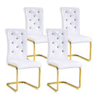 Lot de 2 chaises de salle à manger rétro en similicuir façon alligator avec pieds dorés