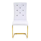 Lot de 2 chaises de salle à manger rétro en similicuir façon alligator avec pieds dorés