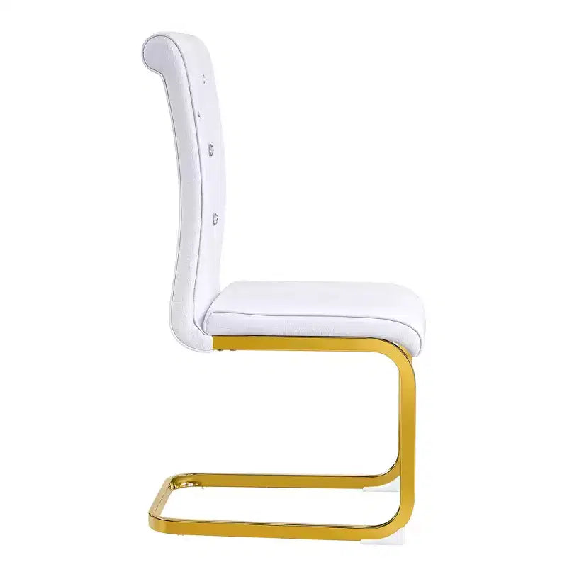 Lot de 2 chaises de salle à manger rétro en similicuir façon alligator avec pieds dorés