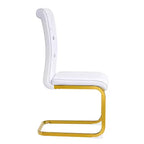 Lot de 2 chaises de salle à manger rétro en similicuir façon alligator avec pieds dorés