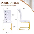 Lot de 2 chaises de salle à manger rétro en similicuir façon alligator avec pieds dorés