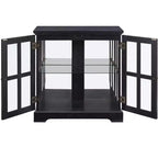 Vitrine d'exposition LED antique avec portes persiennes, étagères réglables et contrôle Bluetooth pour un design rétro