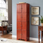 Armoire de rangement haute de 183 cm avec 8 portes et 4 étagères pour salon, cuisine ou bureau
