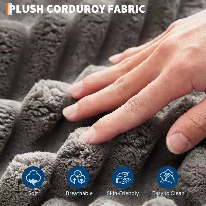 COZONY 60 Grand fauteuil inclinable en velours côtelé, canapé de lecture profond avec porte-gobelet et oreillers décoratifs pour le salon ou la chambre à coucher