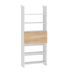 Étagère murale et présentoir blanc Famapy avec bureau rabattable et éclairage LED