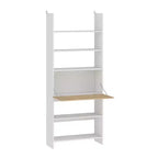 Étagère murale et présentoir blanc Famapy avec bureau rabattable et éclairage LED