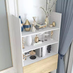 Étagère murale et présentoir blanc Famapy avec bureau rabattable et éclairage LED