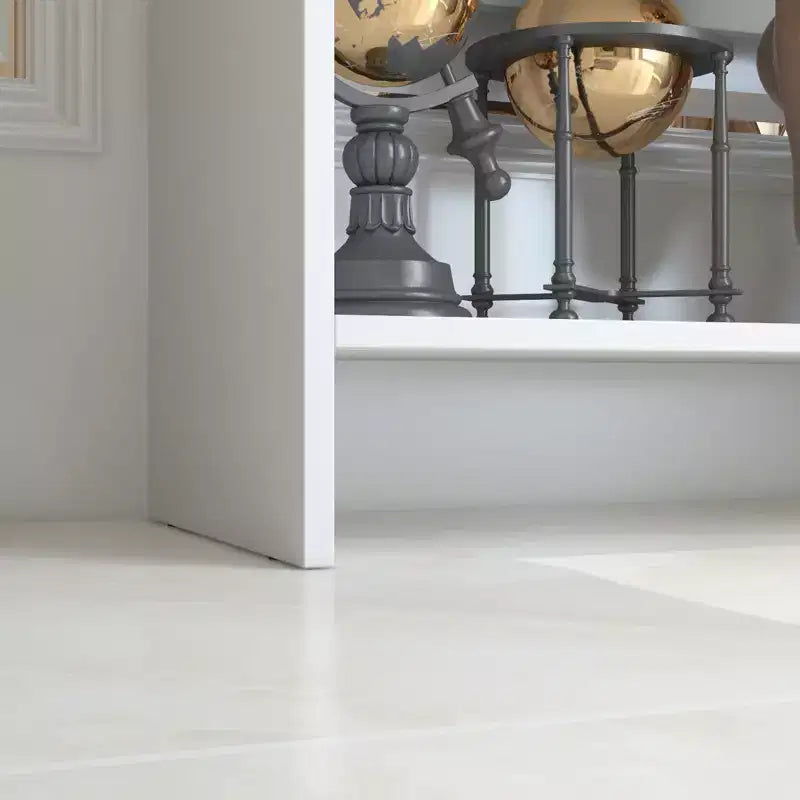 Étagère murale et présentoir blanc Famapy avec bureau rabattable et éclairage LED