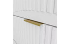 JVNOXK Grande commode en bois à neuf tiroirs de 160 cm, avec neuf tiroirs profonds, idéale pour les chambres à coucher. Façades de tiroirs à motif ondulé. Blanc