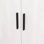 JVNOXK Meuble à chaussures à quatre niveaux, étagère à chaussures autoportante en bois, avec deux portes d'armoire blanches et des étagères réglables, idéal pour les entrées