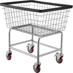 VEVOR Wire Laundry Cart,2.8Bushel Wire Laundry Basket with Wheels,26.7''x21.7''x26.4''Commercial Wire Laundry Basket Cart,SteelFrame,4Casters,Silver