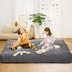 Canapé de sol convertible en matelas, grand pouf en velours côtelé avec lit, mousse souple haute densité, housse amovible lavable