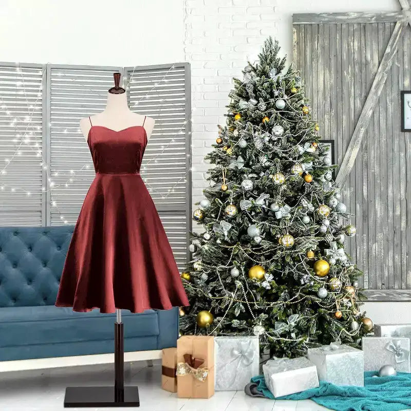 VINGLI Mannequin de couture femme, Buste de mannequin avec support en bois réglable pour présentation de robes, confection de vêtements, mannequin épinglable