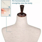 VINGLI Mannequin de couture femme, Buste de mannequin avec support en bois réglable pour présentation de robes, confection de vêtements, mannequin épinglable