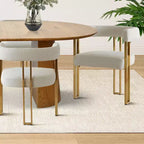 Ensemble de salle à manger ovale extensible 3-en-1 avec 6 chaises rembourrées en chenille et pieds en métal doré, Meuble de salle à manger polyvalent - Panipeachy