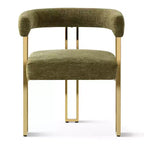 Ensemble de salle à manger ovale extensible 3-en-1 avec 6 chaises rembourrées en chenille et pieds en métal doré, Meuble de salle à manger polyvalent - Panipeachy