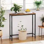 ACOINEL 29.5 Table Console Étroite, Petite Table d'Appoint/Table de Canapé Fine pour Entrée, Table de Couloir Rustique Marron et Noir