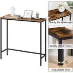 ACOINEL 29.5 Table Console Étroite, Petite Table d'Appoint/Table de Canapé Fine pour Entrée, Table de Couloir Rustique Marron et Noir