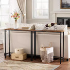 ACOINEL 29.5 Table Console Étroite, Petite Table d'Appoint/Table de Canapé Fine pour Entrée, Table de Couloir Rustique Marron et Noir
