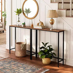 ACOINEL 29.5 Table Console Étroite, Petite Table d'Appoint/Table de Canapé Fine pour Entrée, Table de Couloir Rustique Marron et Noir