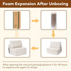 WARMOUNTS Canapé-lit pliant avec dossier réglable, fauteuil-lit portable pour salon et bureau