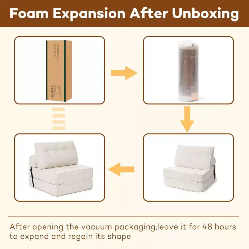 WARMOUNTS Canapé-lit pliant avec dossier réglable, fauteuil-lit portable pour salon et bureau