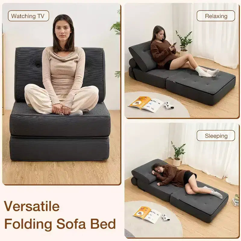 WARMOUNTS Canapé-lit pliant avec dossier réglable, fauteuil-lit portable pour salon et bureau