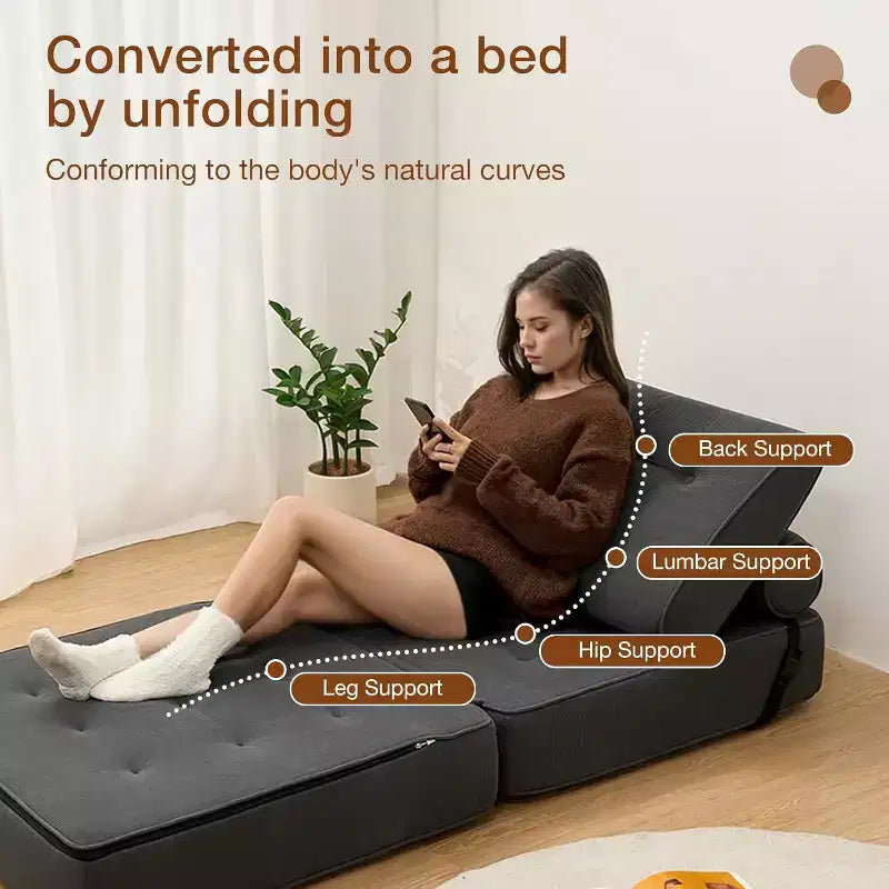 WARMOUNTS Canapé-lit pliant avec dossier réglable, fauteuil-lit portable pour salon et bureau