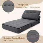 WARMOUNTS Canapé-lit pliant avec dossier réglable, fauteuil-lit portable pour salon et bureau