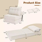 WARMOUNTS Canapé-lit pliant avec dossier réglable, fauteuil-lit portable pour salon et bureau