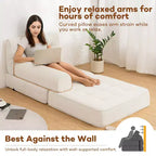 WARMOUNTS Canapé-lit pliant avec dossier réglable, fauteuil-lit portable pour salon et bureau