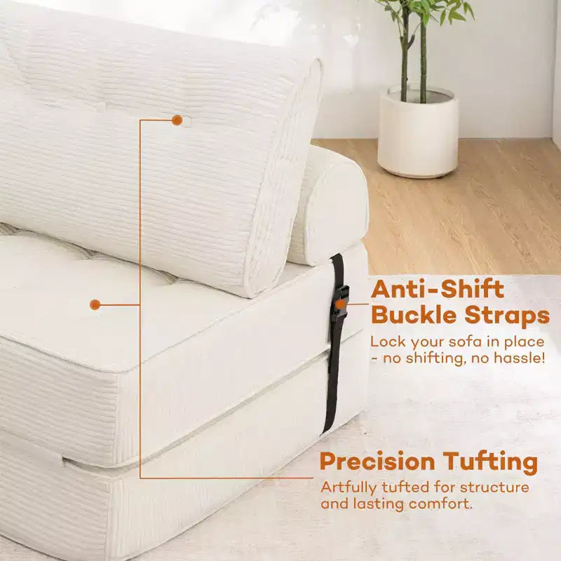 WARMOUNTS Canapé-lit pliant avec dossier réglable, fauteuil-lit portable pour salon et bureau