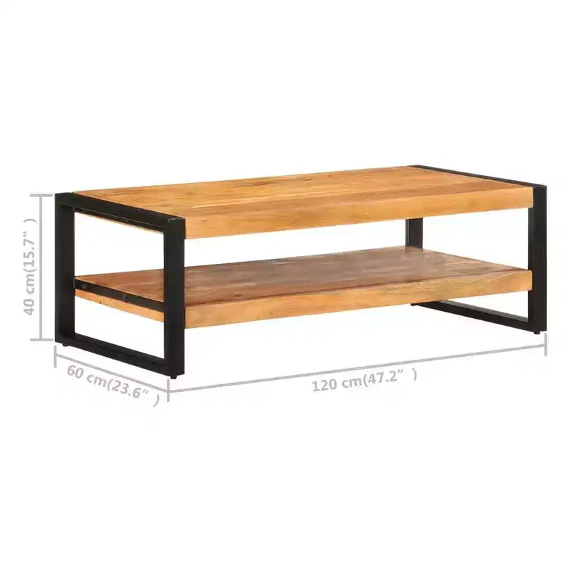 vidaXL Table basse Bois de récupération massif mélangé et fer enduit de poudre