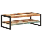 vidaXL Table basse Bois de récupération massif mélangé et fer enduit de poudre