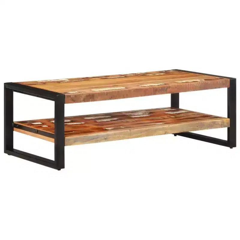vidaXL Table basse Bois de récupération massif mélangé et fer enduit de poudre