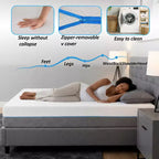 Matelas en mousse à mémoire de forme double face Dyonery avec housse amovible, offrant deux options de confort de couchage