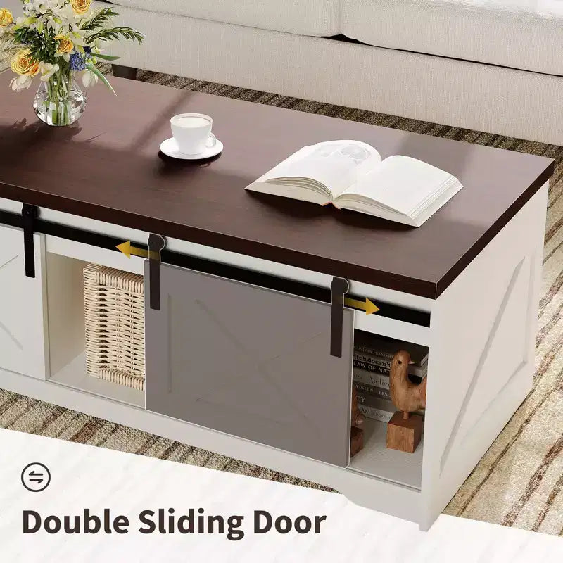 Table basse relevable de ferme, design moderne, construction durable, surface spacieuse, pour salon ou bureau