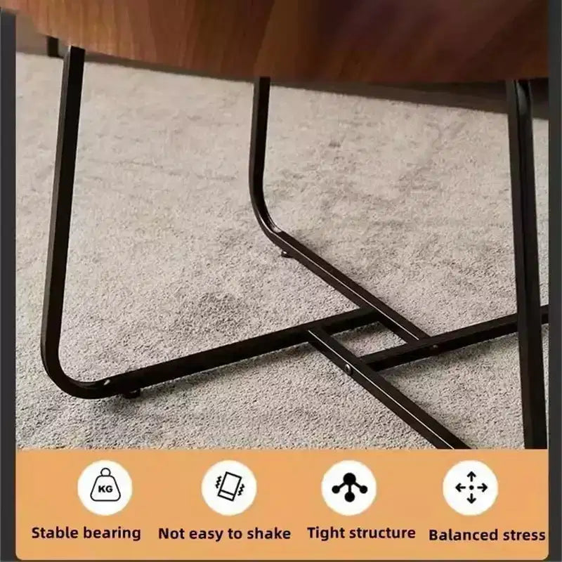 Lot de 2 tables basses, petites tables basses rondes durables de style Mid-Century pour le salon, ensemble de tables basses gigognes modernes faciles à monter, tables d'appoint circulaires