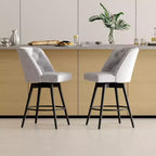 Tabourets de bar avec dossiers, lot de 2 tabourets de bar hauteur de comptoir 66 cm, chaises d'îlot de cuisine modernes