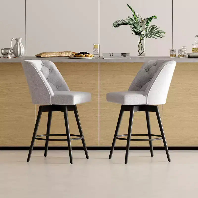 Tabourets de bar avec dossiers, lot de 2 tabourets de bar hauteur de comptoir 66 cm, chaises d'îlot de cuisine modernes