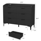 Commode moderne en bois à 6 tiroirs, grande commode de rangement - Organisateur vertical autoportant avec pieds réglables