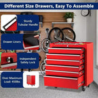 Servante à roulettes 6 tiroirs, boîte à outils roulante avec roues et système de verrouillage, servante portable pour entrepôt, atelier et garage