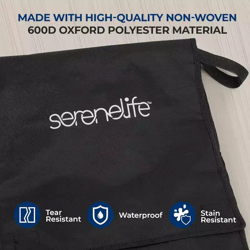 SereneLife Sac de Courses à 4 Pièces Étanche et Résistant aux Déchirures - Noir