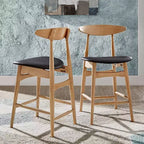 Tabouret de bar Cortland - Lot de 2 - Naturel/Noir - iNSPIRE Q