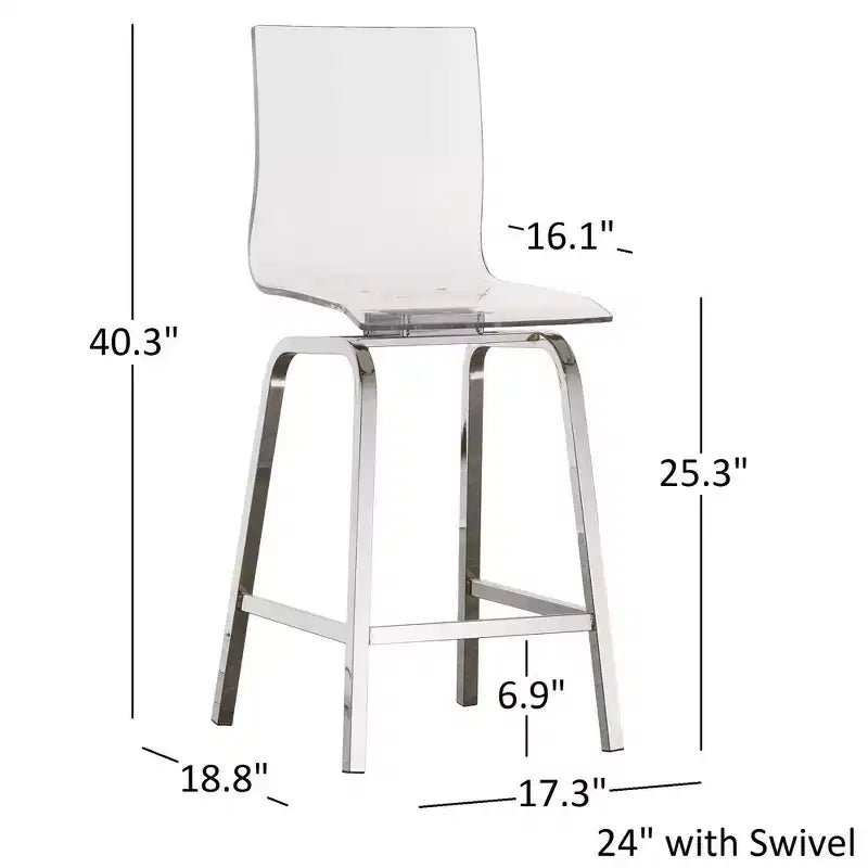 Tabourets de comptoir et de bar pivotants en acrylique Alta - Lot de 2 - iNSPIRE Q