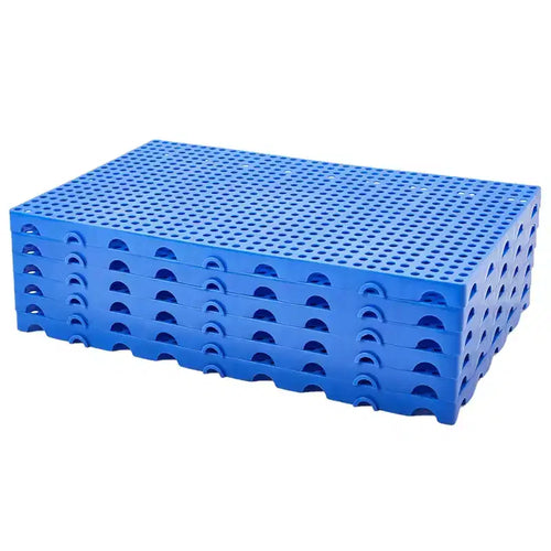 6-Pack Nestable Stackable Plastic Pallets, Stackable & Interlocking, Non-Slip & Ventilated for Warehouse, Garage
