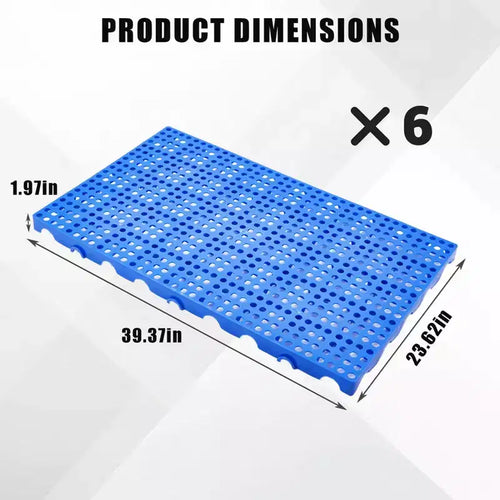 Lot de 6 palettes en plastique emboîtables et empilables, antidérapantes et ventilées pour entrepôt, garage